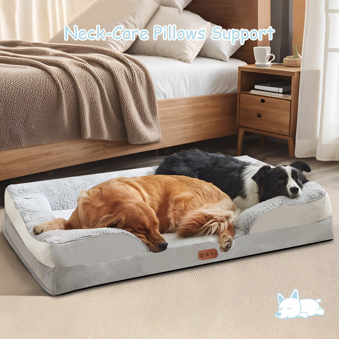 Orthopedic Memory Foam Pet Bed with Detachable & Washable Cover