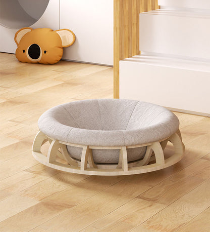 Luxury Wooden Round Pet Bed | Gyro Dog House Design