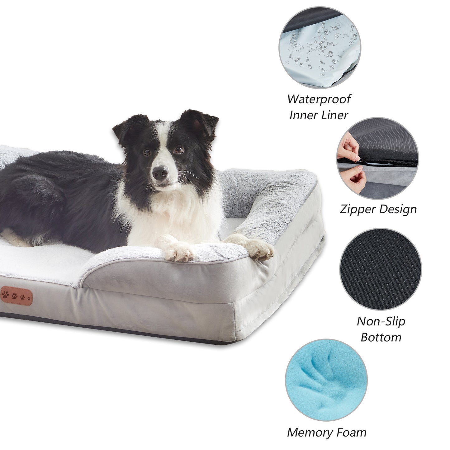 Orthopedic Memory Foam Pet Bed with Detachable & Washable Cover