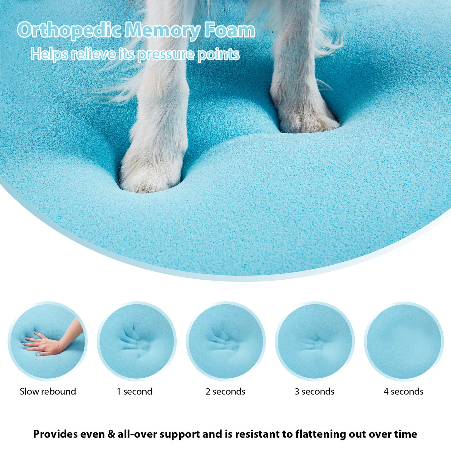 Orthopedic Memory Foam Pet Bed with Detachable & Washable Cover