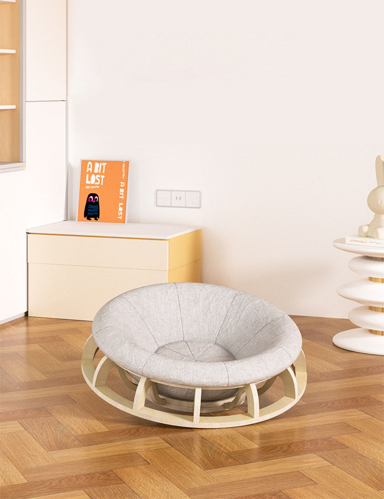 Luxury Wooden Round Pet Bed | Gyro Dog House Design