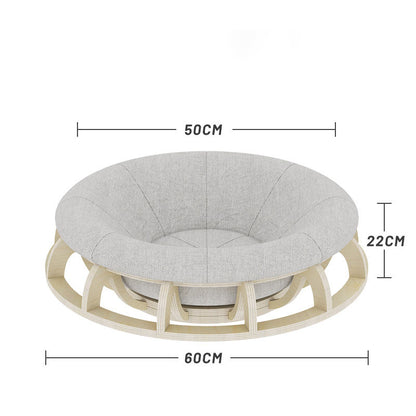 Luxury Wooden Round Pet Bed | Gyro Dog House Design